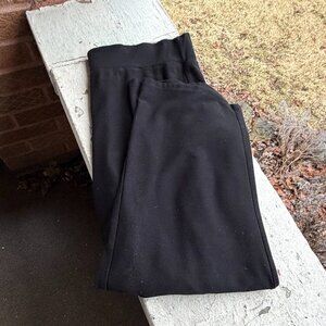 EILEEN FISHER Black Ponte Viscose Knit Stretch Pull On Cropped Ankle Pants S M